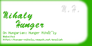 mihaly hunger business card